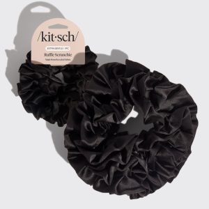 kitsch Black Ruffle Scrunchie