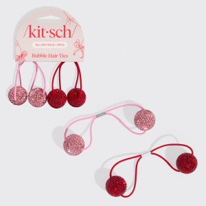 kitsch Red & Pink Bubble Hair Ties