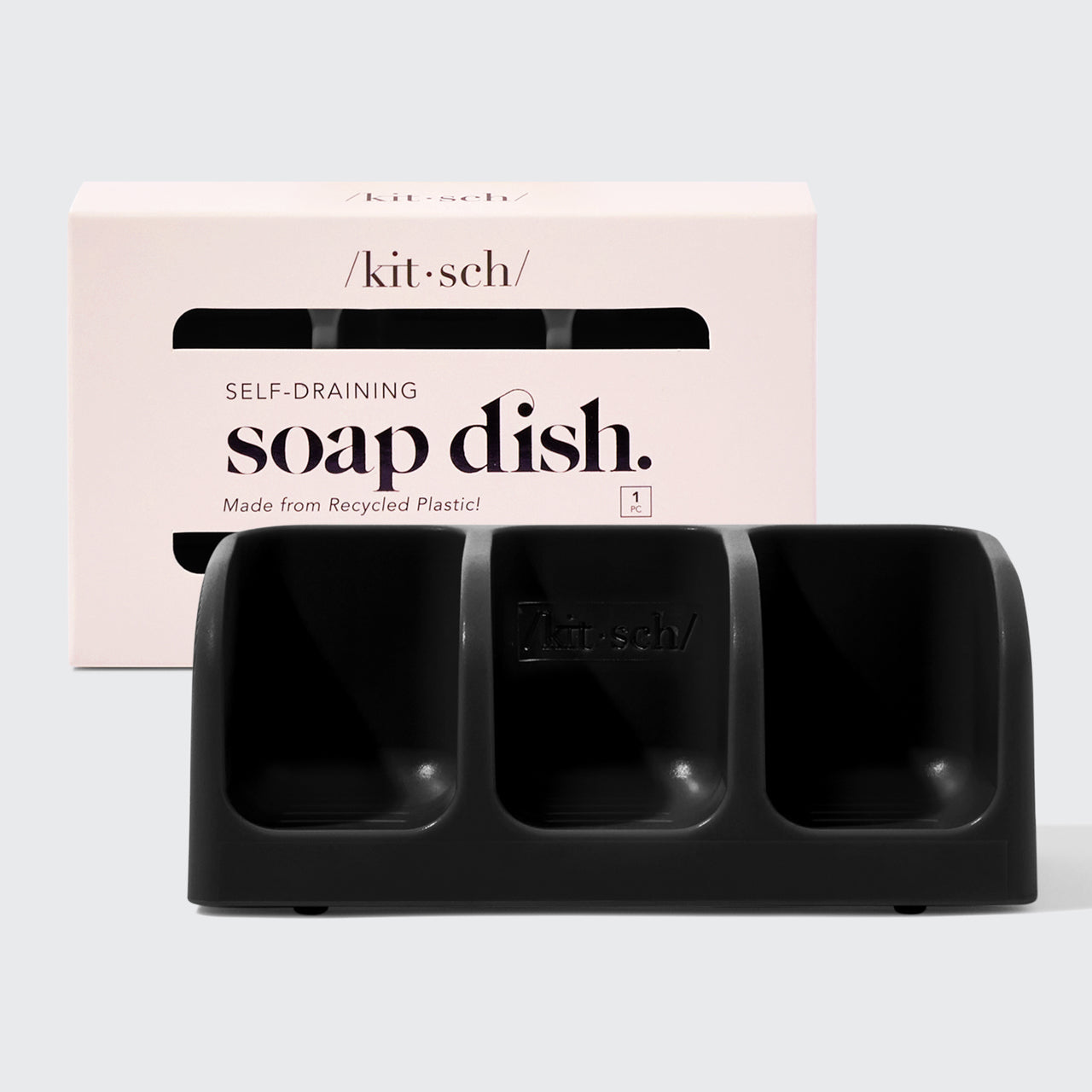 67007-SelfDrainingSoapDish-BottleFreeBeauty-Black-hero-300dpi