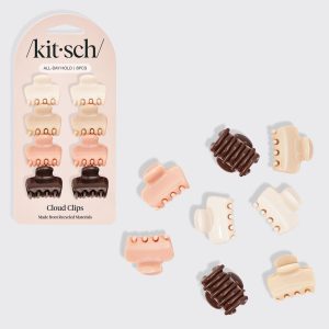 kitsch Rosewood Cloud Claw Clips 8pc Set - Mini